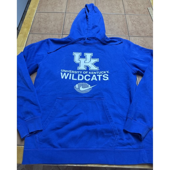 Nike~University of Kentucky‎ Swoosh Football Sweatshirt Hoodie NCAA Mens Sz Med - Picture 1 of 7